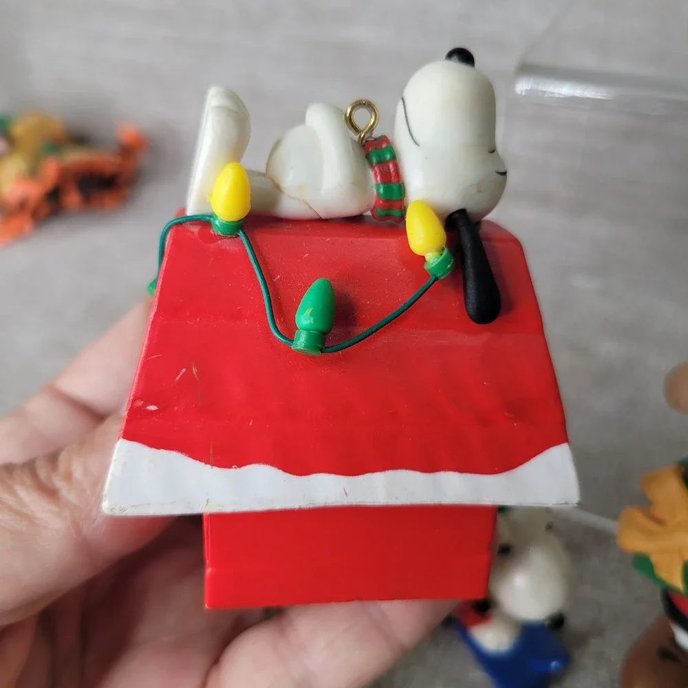 Vintage Peanuts Snoopy Charlie Brown Christmas Ornament 5pc Kurt Adler Figurine